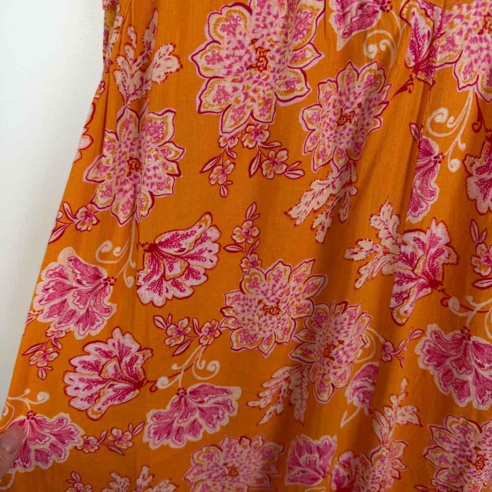 Old Navy Tie Shoulder Tasseled Floral Print All Day Maxi Swing Dress XS Resort‎ - Picture 3 of 13
